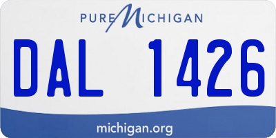MI license plate DAL1426