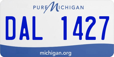 MI license plate DAL1427