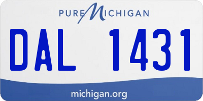 MI license plate DAL1431