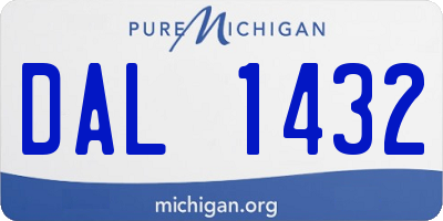 MI license plate DAL1432