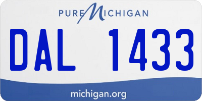 MI license plate DAL1433