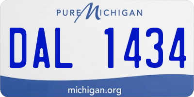 MI license plate DAL1434