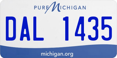 MI license plate DAL1435
