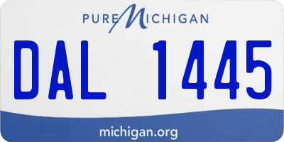 MI license plate DAL1445