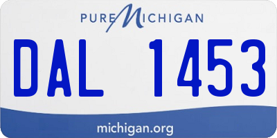 MI license plate DAL1453