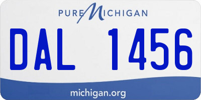 MI license plate DAL1456