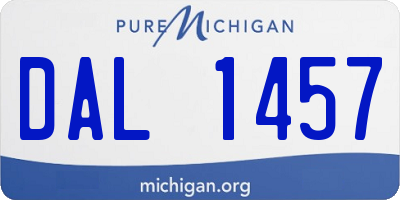 MI license plate DAL1457