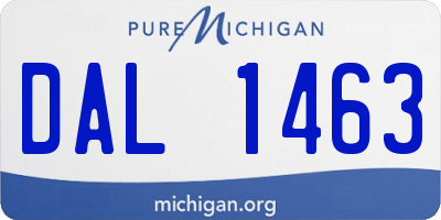 MI license plate DAL1463