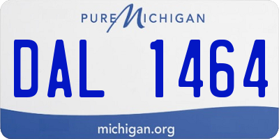 MI license plate DAL1464