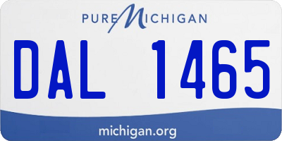 MI license plate DAL1465