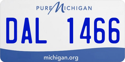 MI license plate DAL1466