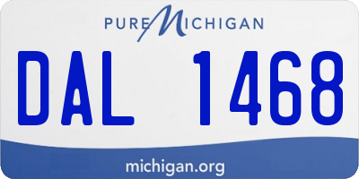 MI license plate DAL1468
