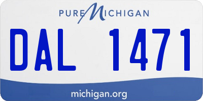 MI license plate DAL1471