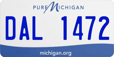 MI license plate DAL1472