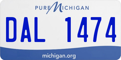 MI license plate DAL1474
