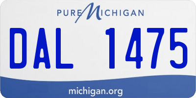 MI license plate DAL1475