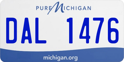 MI license plate DAL1476