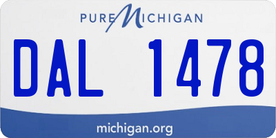MI license plate DAL1478