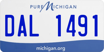 MI license plate DAL1491