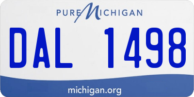 MI license plate DAL1498