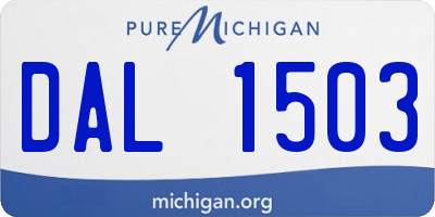 MI license plate DAL1503