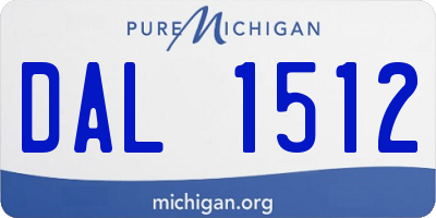 MI license plate DAL1512