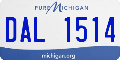MI license plate DAL1514