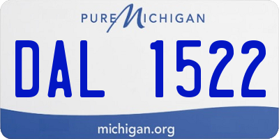 MI license plate DAL1522