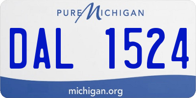 MI license plate DAL1524
