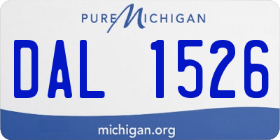 MI license plate DAL1526