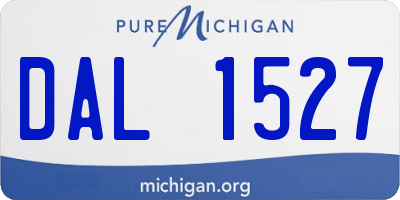 MI license plate DAL1527