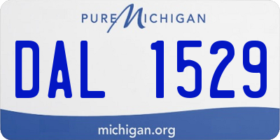MI license plate DAL1529