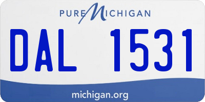 MI license plate DAL1531