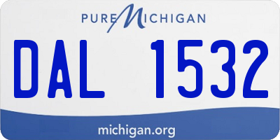 MI license plate DAL1532