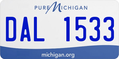MI license plate DAL1533