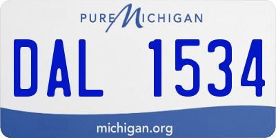 MI license plate DAL1534