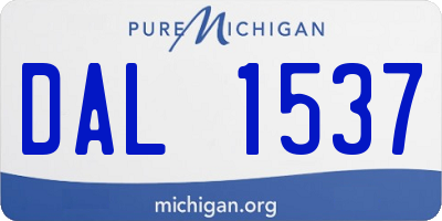 MI license plate DAL1537