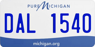 MI license plate DAL1540