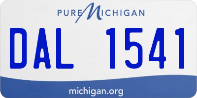 MI license plate DAL1541