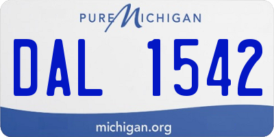 MI license plate DAL1542