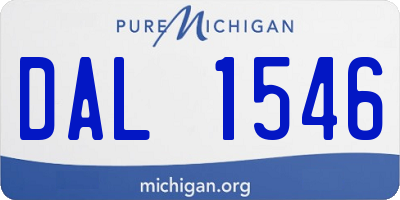 MI license plate DAL1546