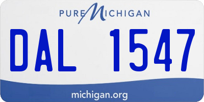 MI license plate DAL1547