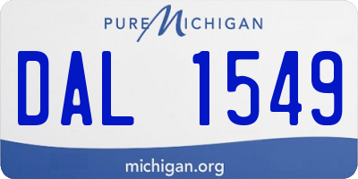 MI license plate DAL1549