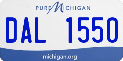 MI license plate DAL1550