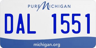 MI license plate DAL1551