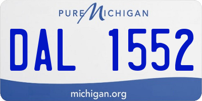 MI license plate DAL1552