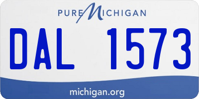 MI license plate DAL1573