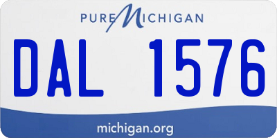 MI license plate DAL1576