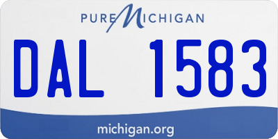 MI license plate DAL1583