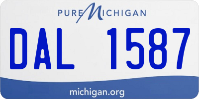 MI license plate DAL1587